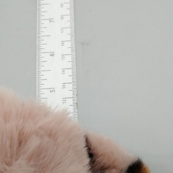 Loft Womens Slide Slipper Brown Beige Leopard Print Faux Fur Cross Straps M 7-8 - Picture 7 of 9